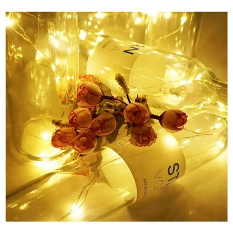 Pack 6 Luces Hada Alambre 2 Mts Corcho Micro Led 8