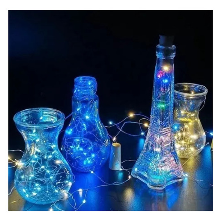 Pack 6 Luces Hada Alambre 2 Mts Corcho Micro Led 14