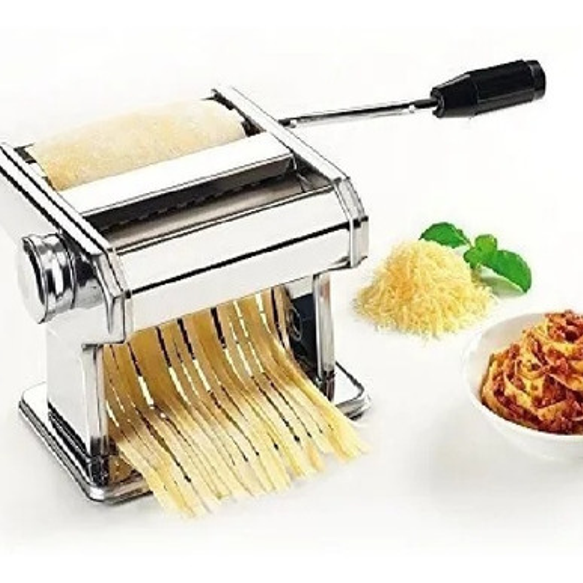 Máquina Para Hacer Tallarines Espagueti Acero Inoxidable Pasta Plateada Plateado 6