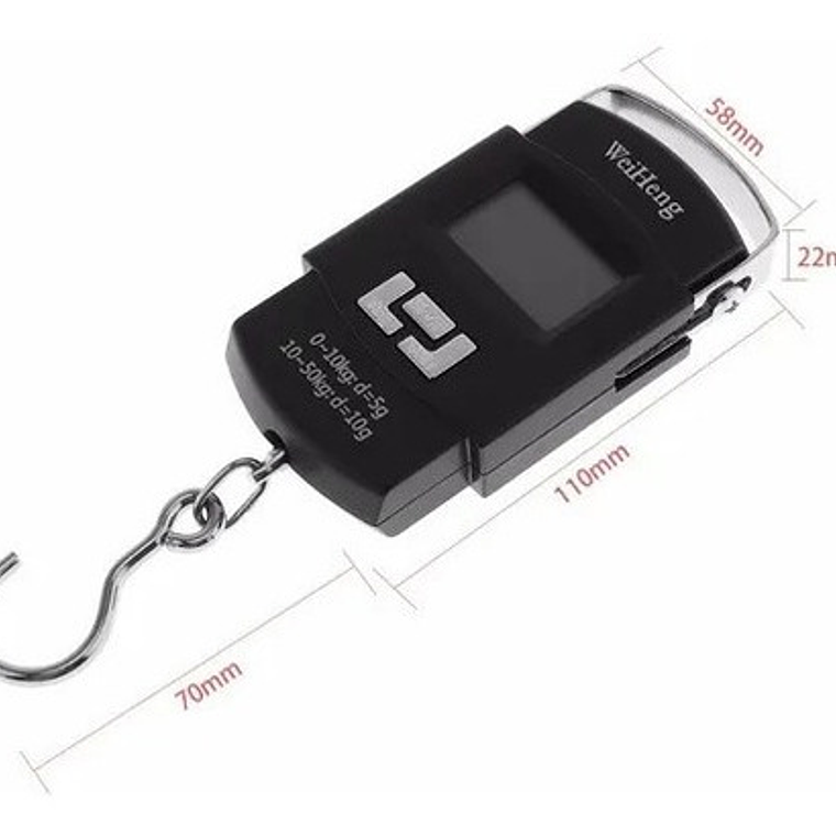 Pesa Digital Portatil Equipaje Maleta Romana Frutas 50 Kilos 6