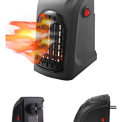 Calefactor Cerámico Handy Heater 400w Eléctrico Pared Negro Termostato
