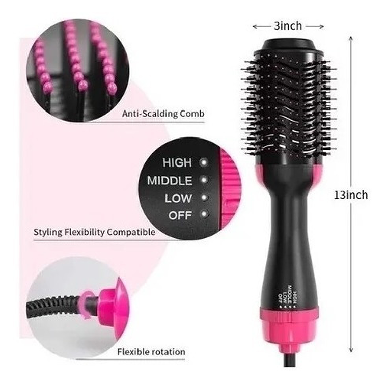 Cepillo Cabello Electrico Cepillo Secador Peine 2 En 1 3