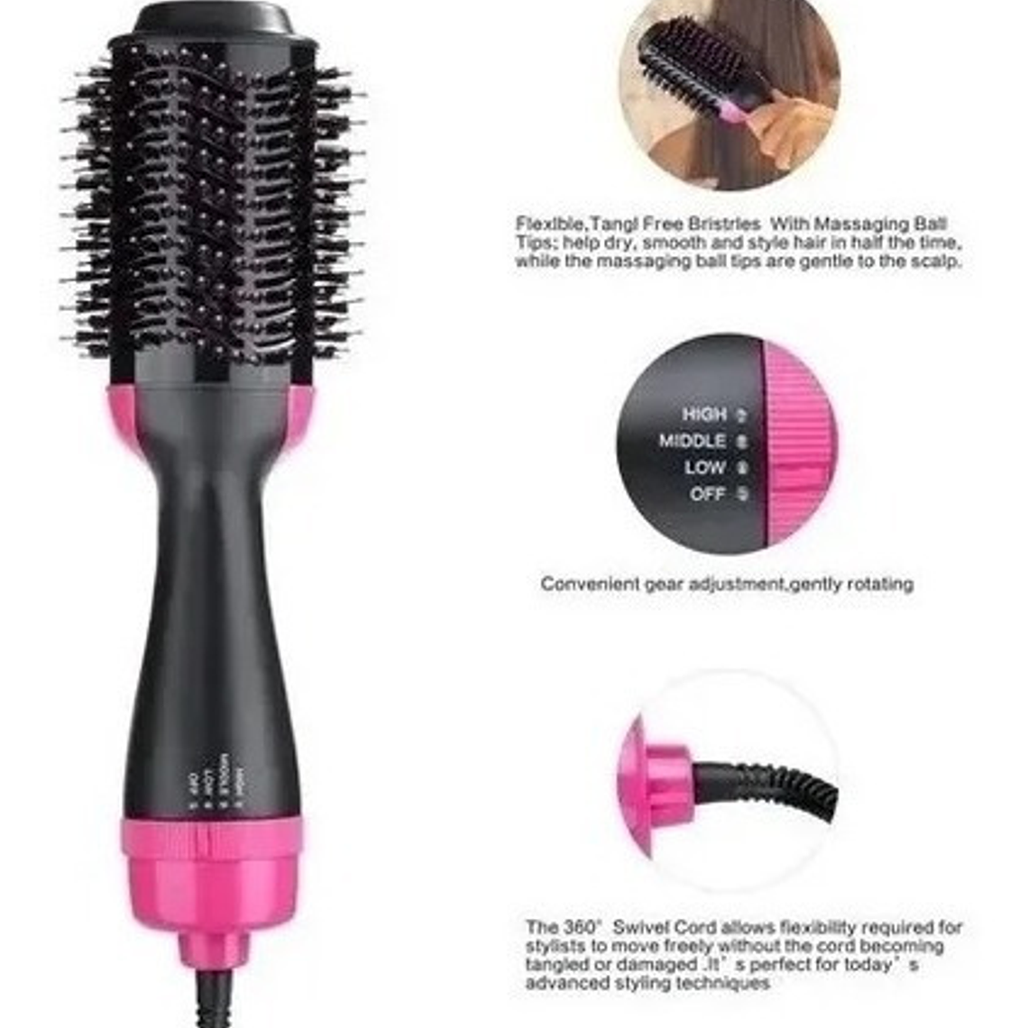 Cepillo Cabello Electrico Cepillo Secador Peine 2 En 1 6