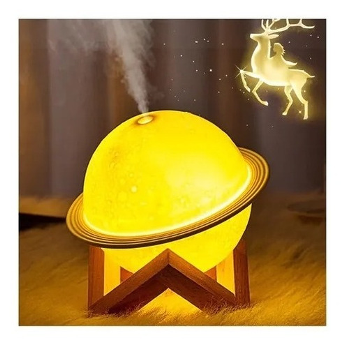 Humidificador Aire Difusor Lámpara Saturno 3 Colores 2
