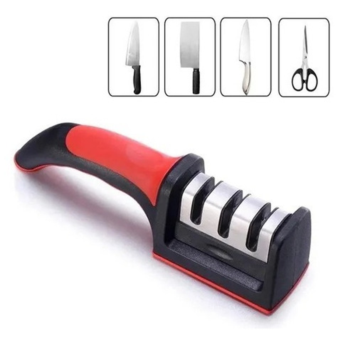 Afilador De Cuchillos Tijeras De 3 Filos De Acero Inoxidable 3