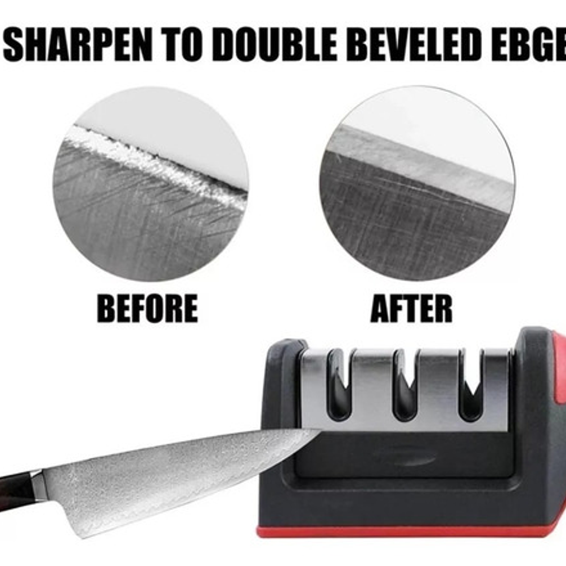 Afilador De Cuchillos Tijeras De 3 Filos De Acero Inoxidable 8