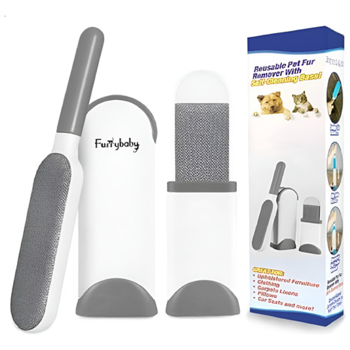 Cepillo Quita Pelos De Mascota Saca Pelusas Sillon Ropa 1