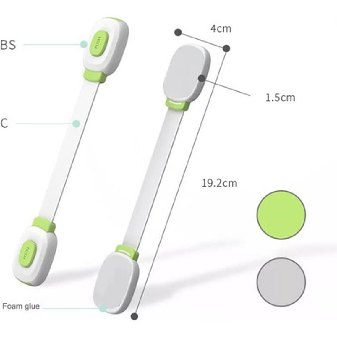 Seguro Traba Puertas Armario Ventana 21cm Bebes Seguridad 5