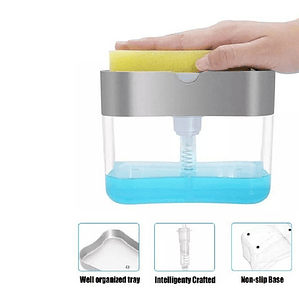 Dispensador Manual Jabón Líquido Cocina Importadora Waos Color Gris 300 Ml