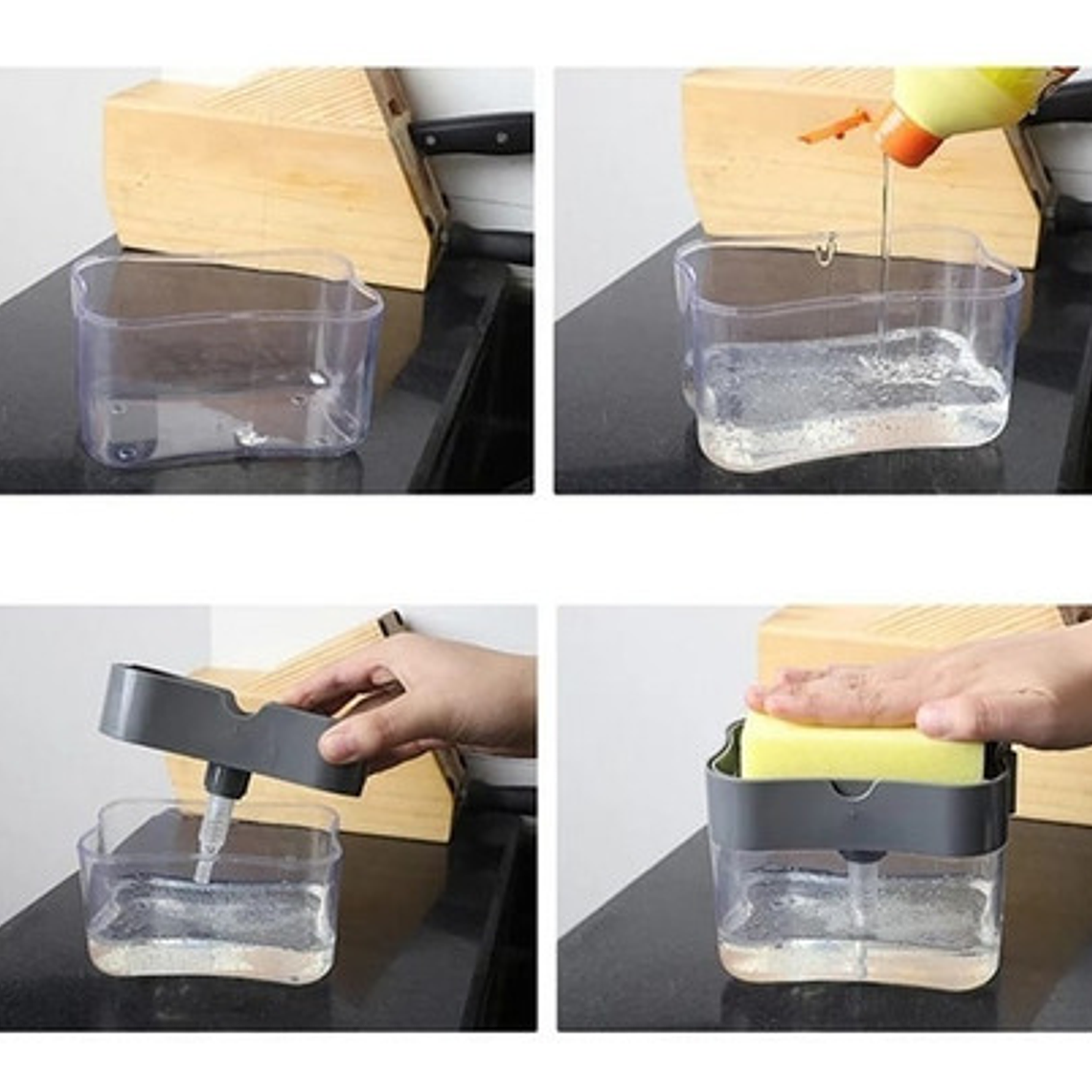 Dispensador Manual Jabón Líquido Cocina Importadora Waos Color Gris 300 Ml 8