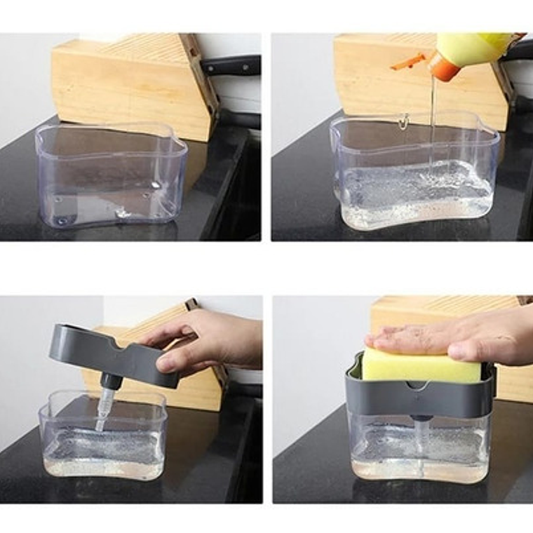 Dispensador Manual Jabón Líquido Cocina Importadora Waos Color Gris 300 Ml 8