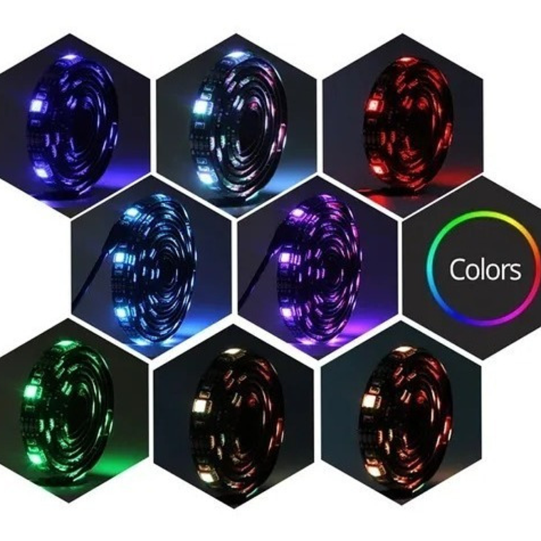 Tira Led Rgb Bluetooth Led Mood Usb 2m Ip54 Controlador Color 5