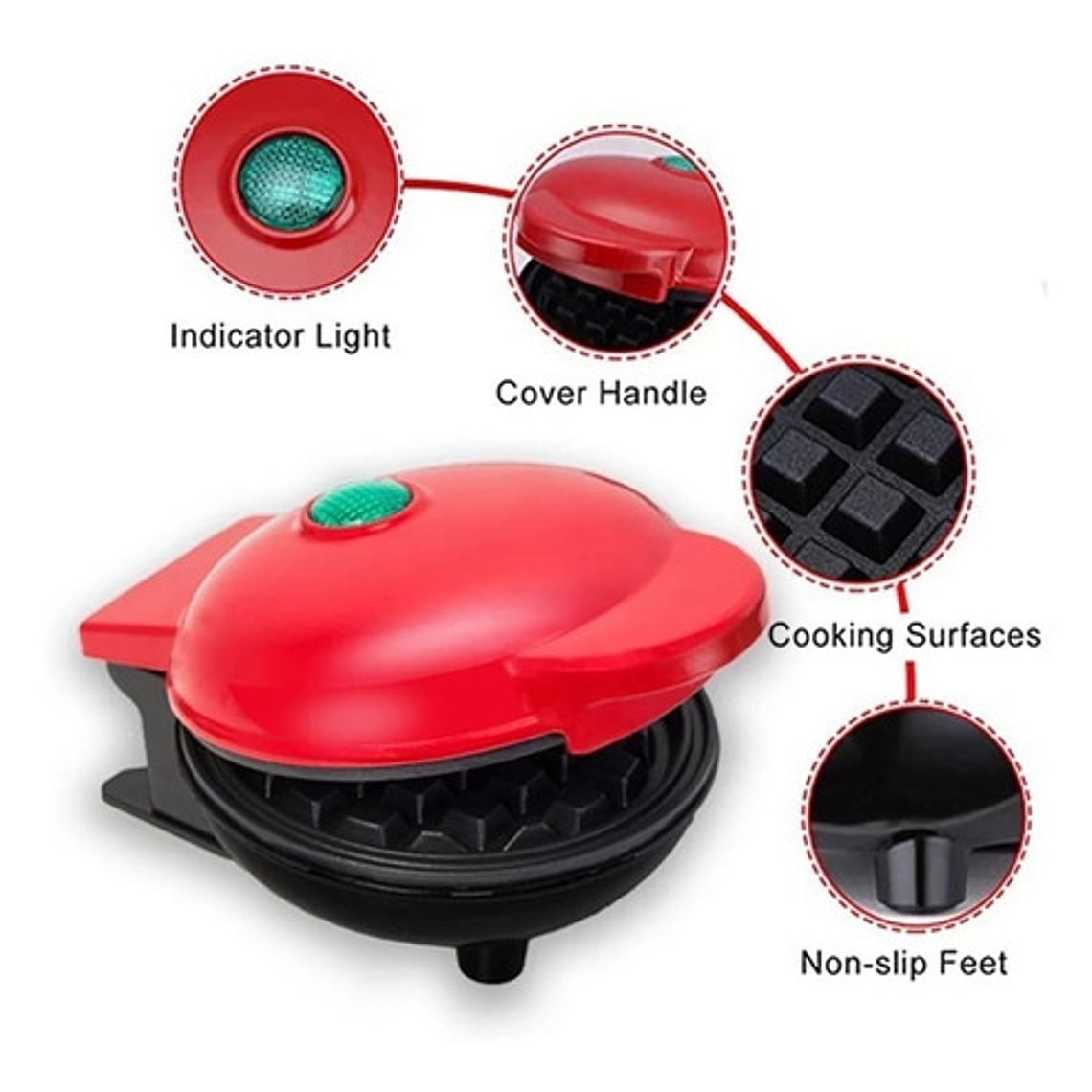 Wafflera Máquina De Waffles Eléctrico + Adaptador/waoscl 5