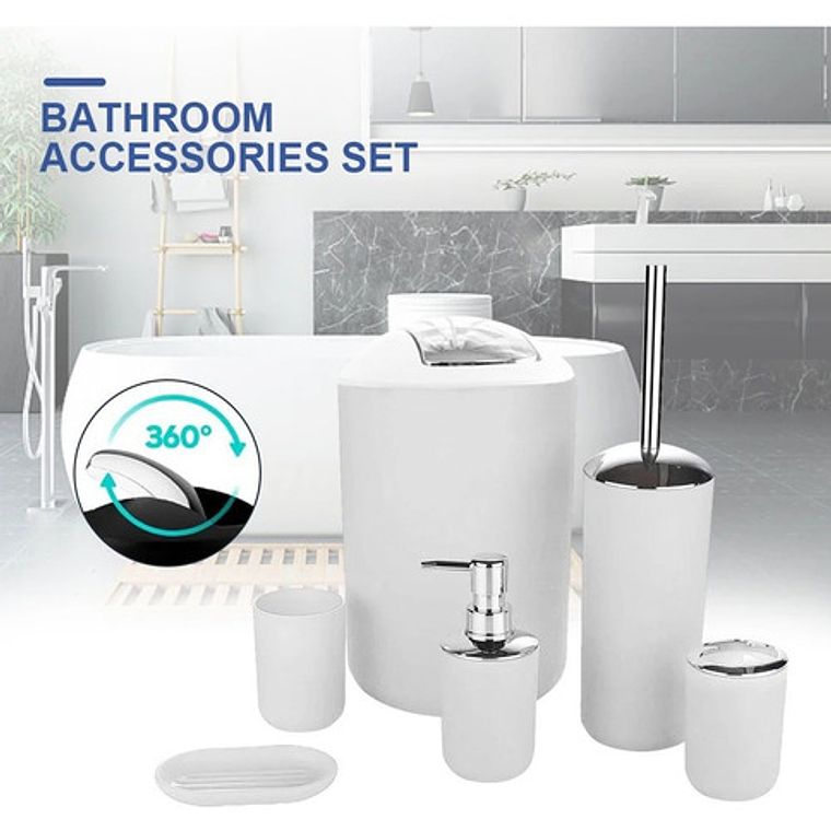 Juego De Baño 6 Accesorios Elegante Colores 3