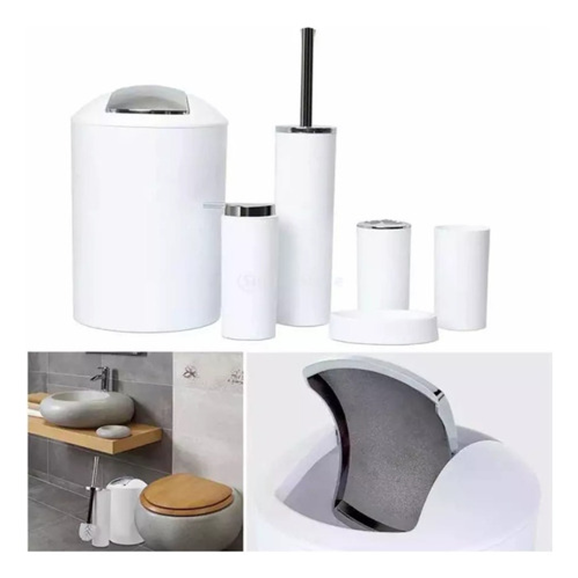 Juego De Baño 6 Accesorios Elegante Colores 4