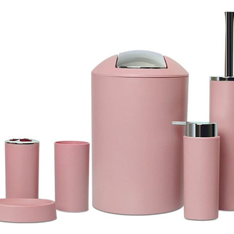 Juego De Baño 6 Accesorios Elegante Colores 12