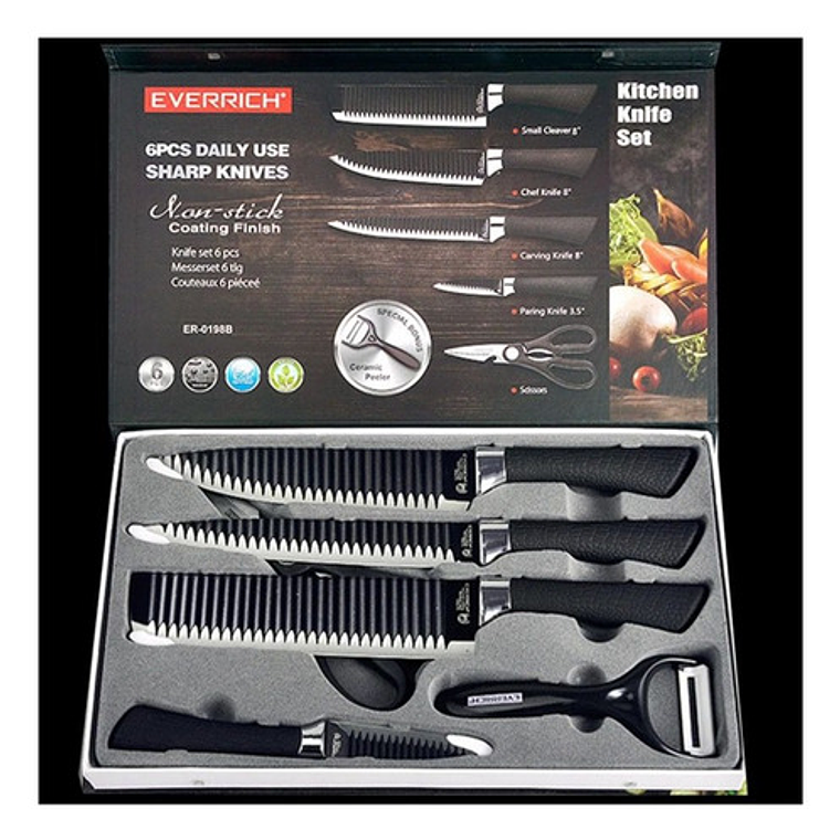 Set De 6 Cuchillos Juego Cuchillos Cocina  2
