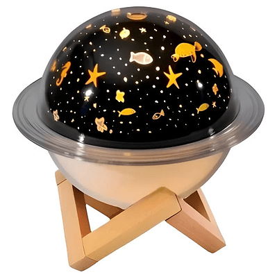 Humidificador Planeta Saturno Luz Difusor Aroma Color Blanco