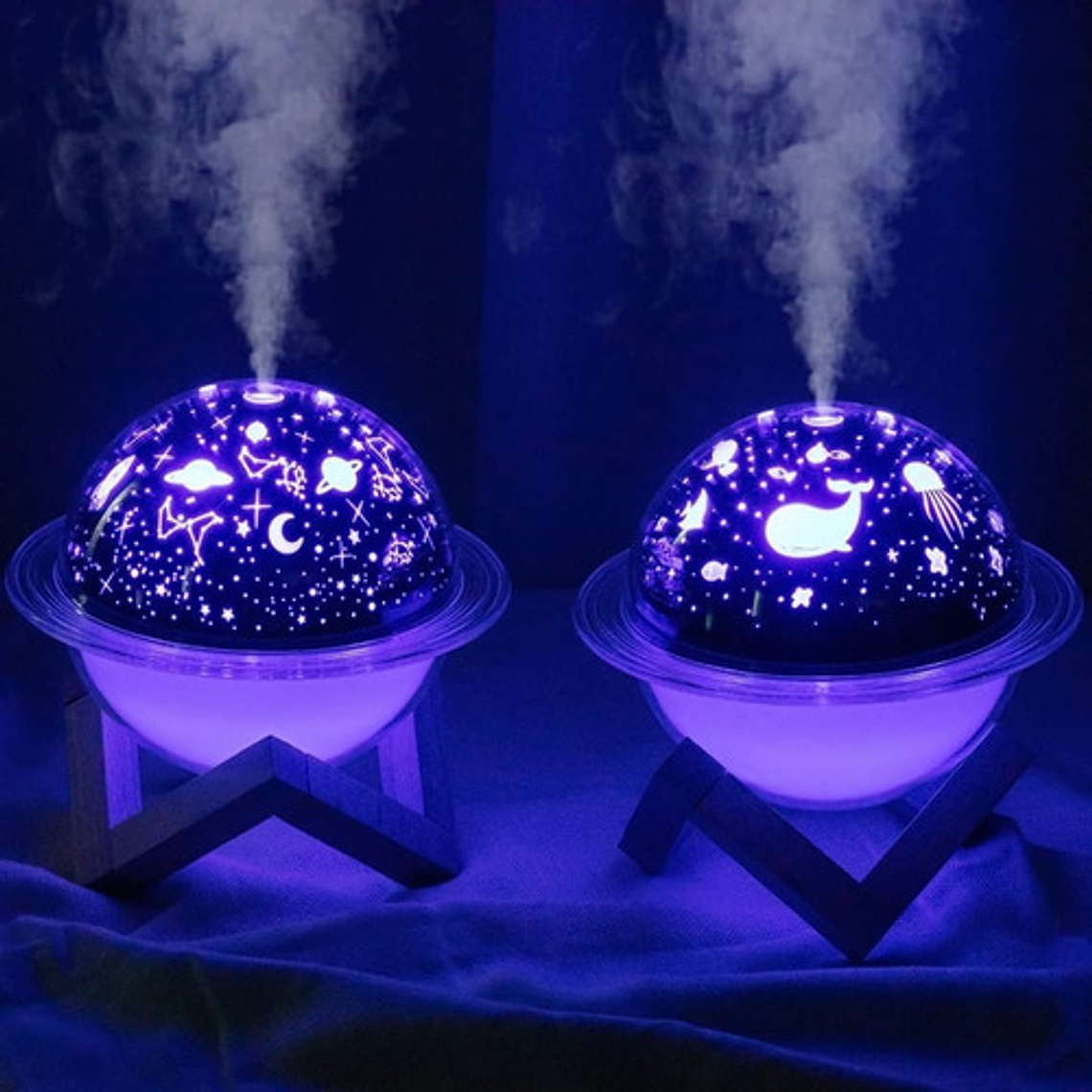 Humidificador Planeta Saturno Luz Difusor Aroma Color Blanco 8
