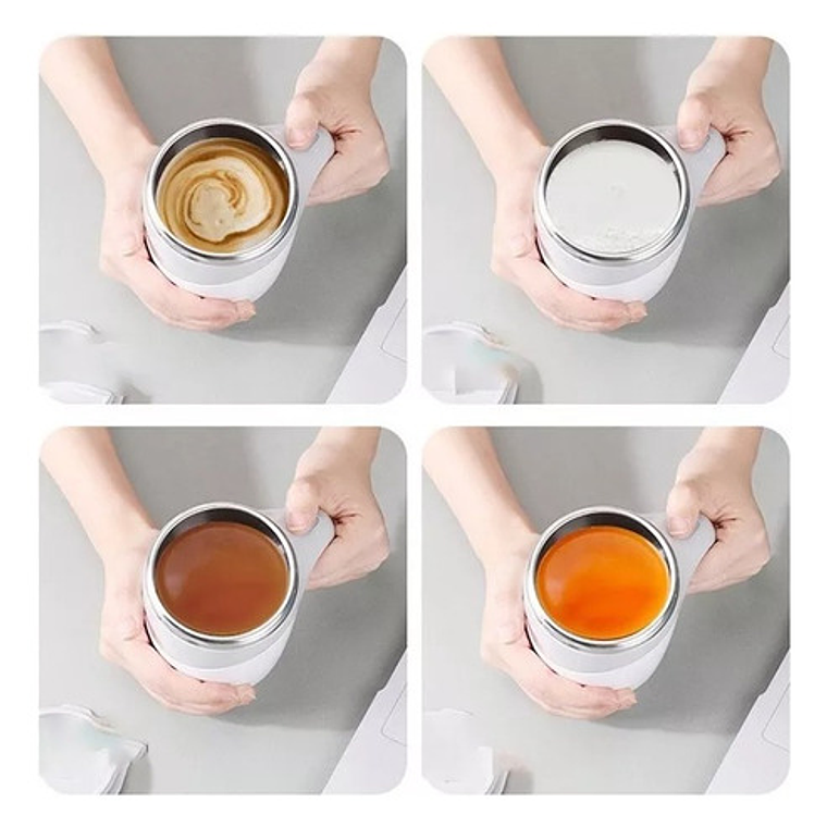 Taza Tazón Magnetico Revolvedor Automático  Leche Café 2