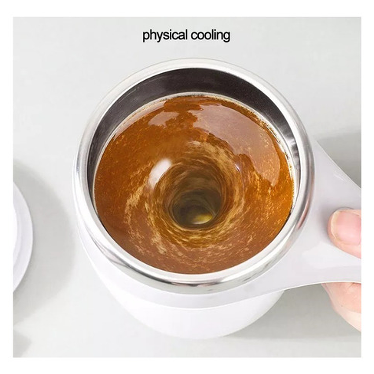 Taza Tazón Magnetico Revolvedor Automático  Leche Café 5