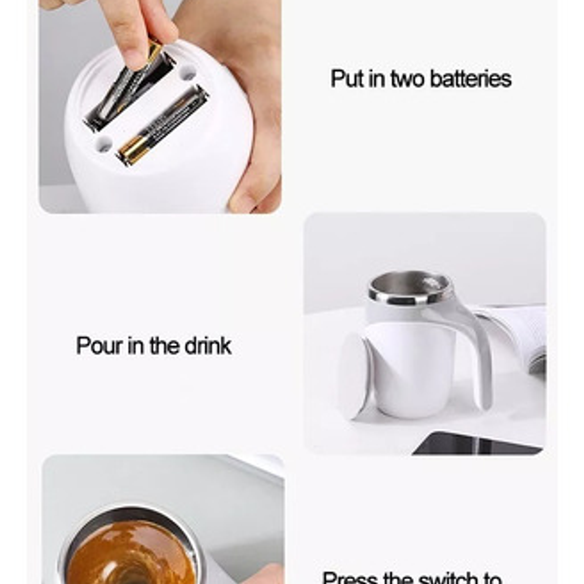 Taza Tazón Magnetico Revolvedor Automático  Leche Café 7