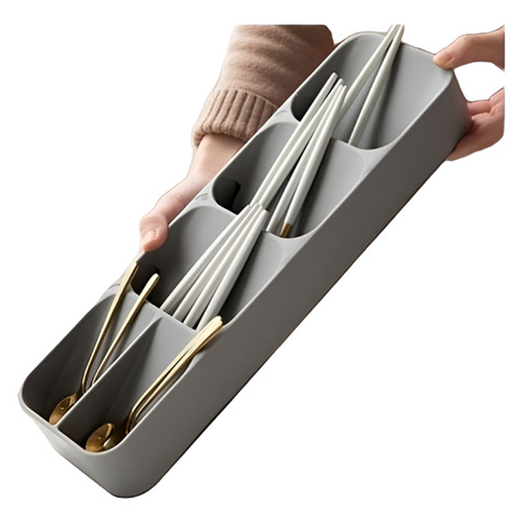 Bandeja Organizadora Para Cubiertos 39x9cm Gris Importadora Waos 5
