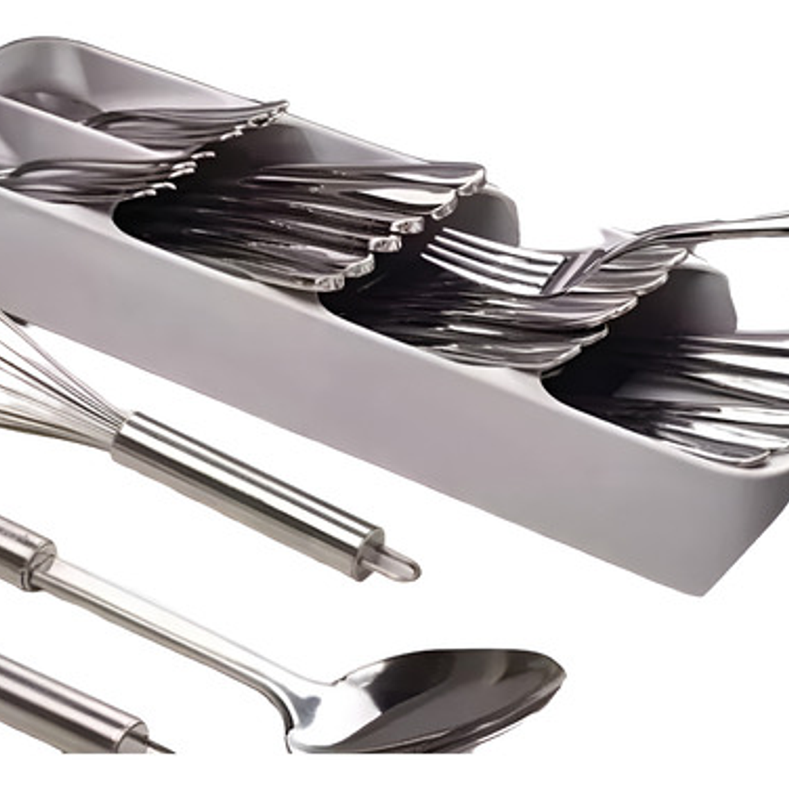 Bandeja Organizadora Para Cubiertos 39x9cm Gris Importadora Waos 7