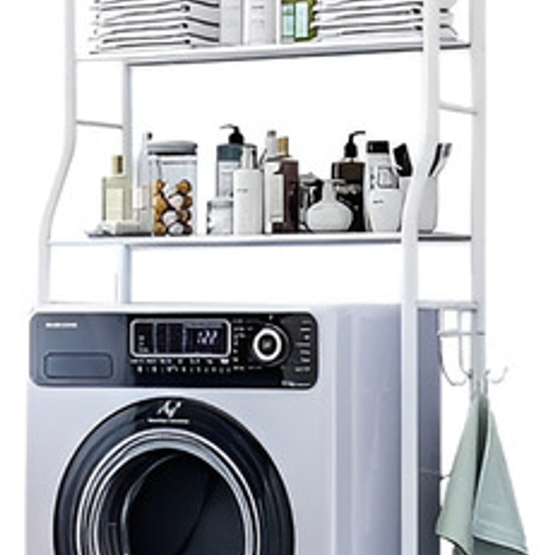 Organizador Estante De Lavadora Baño Metalico Rack 3 Niveles Color Blanca 1