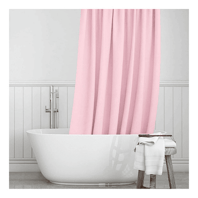 Cortina Ducha Baño 180x180 Elegante Rosado