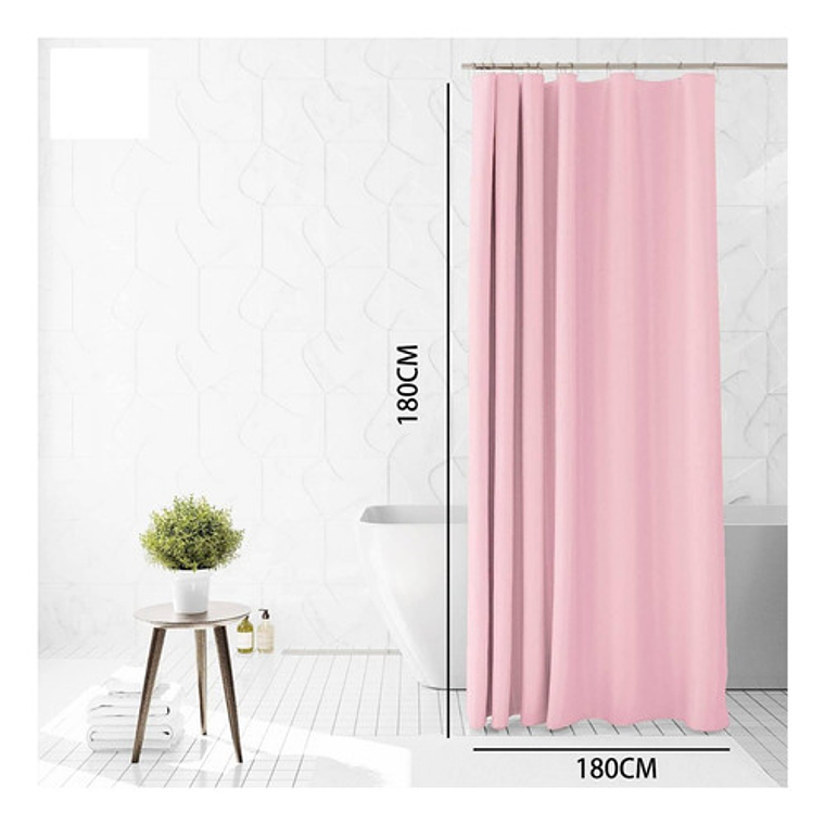Cortina Ducha Baño 180x180 Elegante Rosado 2