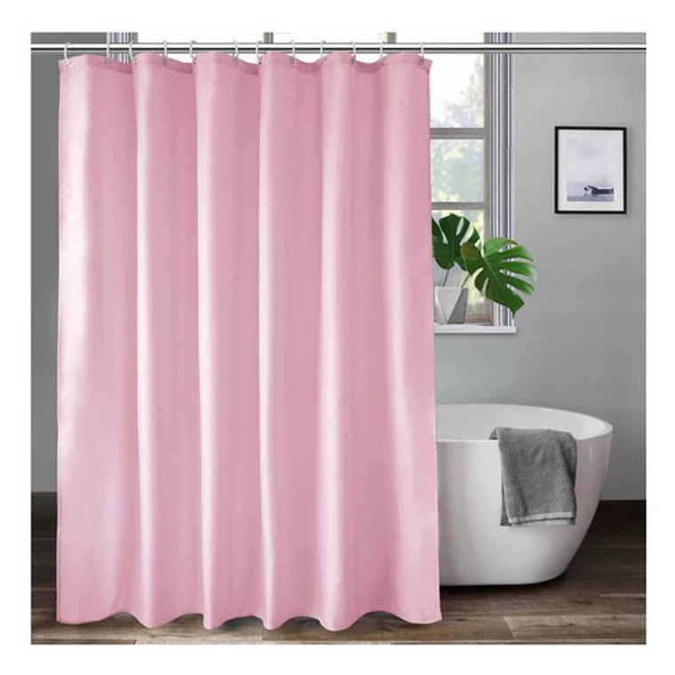 Cortina Ducha Baño 180x180 Elegante Rosado 3