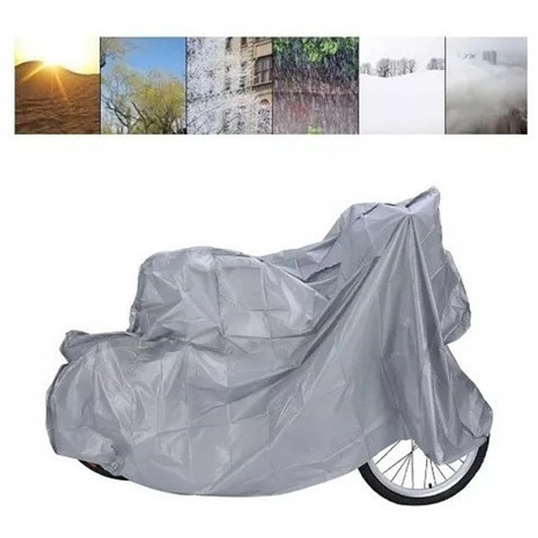 Funda Impermeable Globalhome Cubre Moto 130x230 Cm Gris Con Bolsa 4