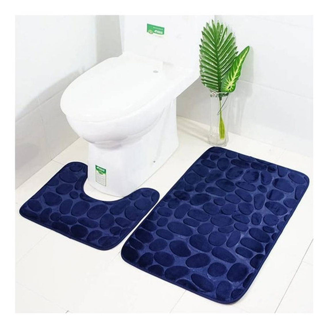 Set De Alfombras Baño Piedras Elegante 2