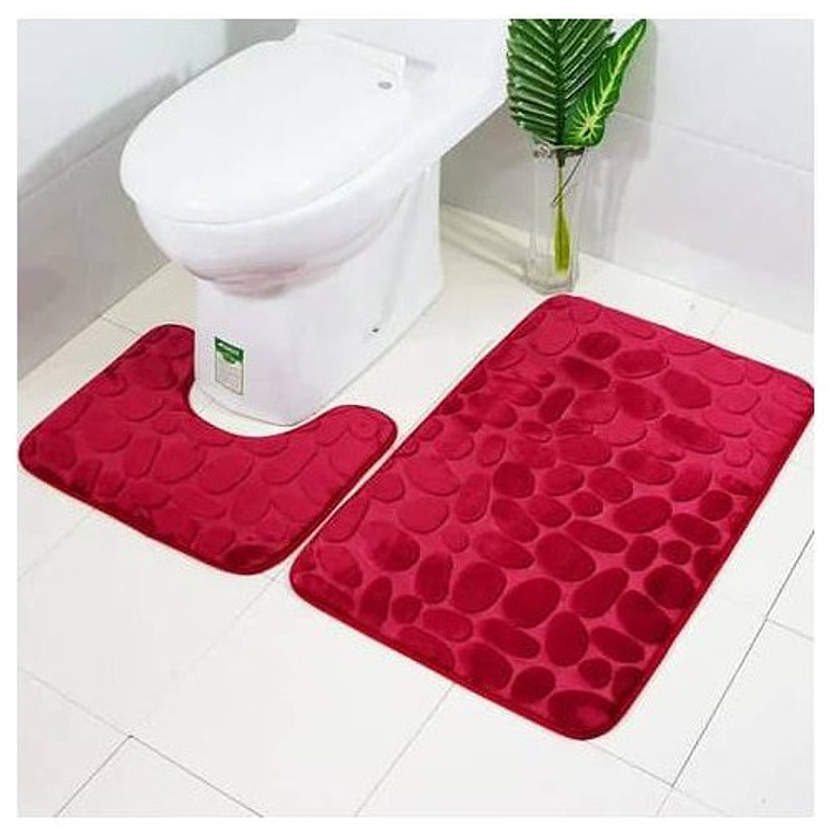 Set De Alfombras Baño Piedras Elegante 4