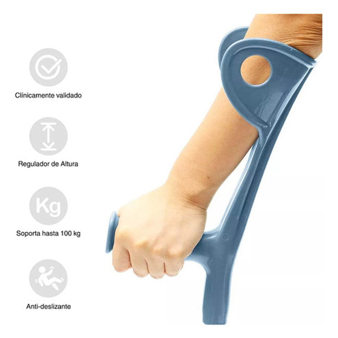 2 Bastón Muleta Canadiense Regulable En Altura Color Plateado 4