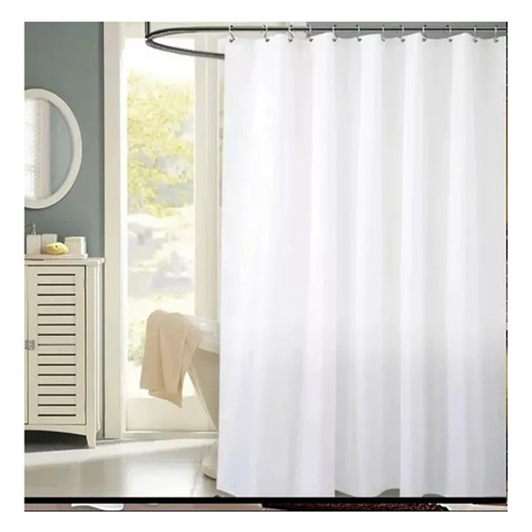 Cortina Ducha Baño 180x180 Elegante Blanco 2