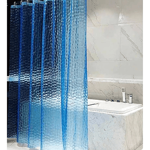 Cortina Baño Ducha Poliester 180x180 Transparente Azul