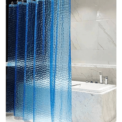 Cortina Baño Ducha Poliester 180x180 Transparente Azul