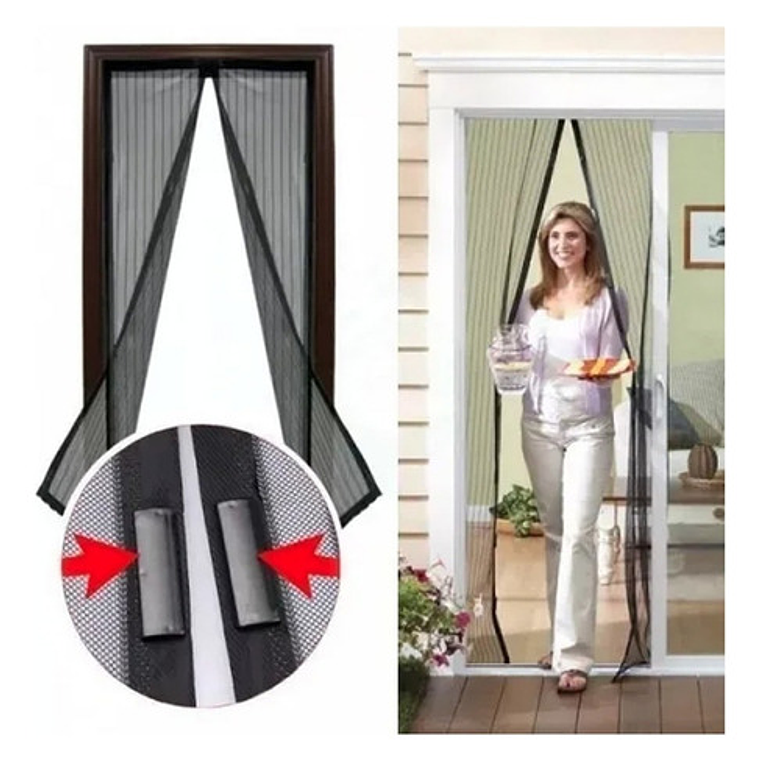 Cortina Puerta A Prueba De Mosquito Ofertas Claras 100069 Color Negro 2