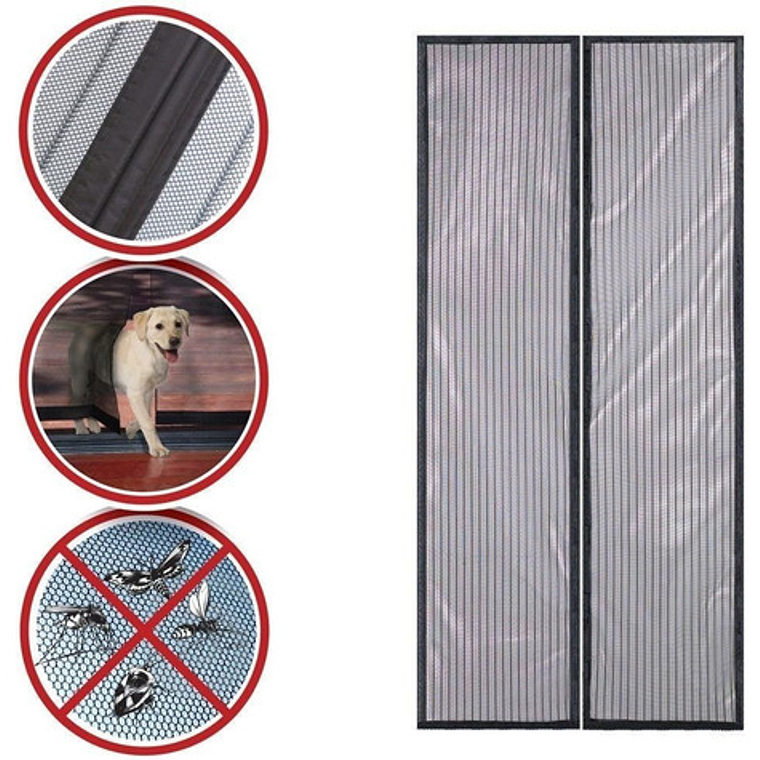 Cortina Puerta A Prueba De Mosquito Ofertas Claras 100069 Color Negro 5