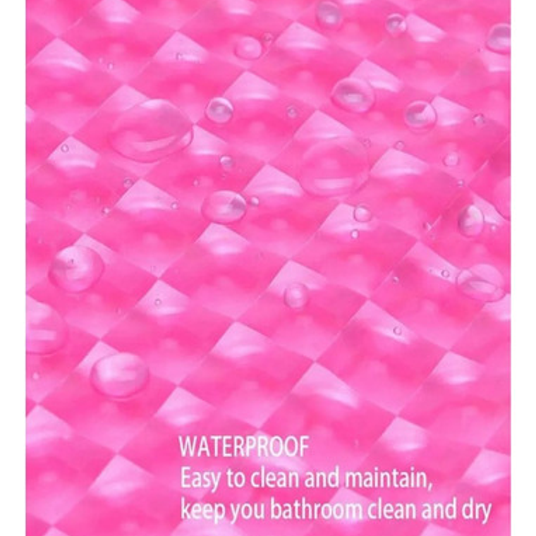 Cortina Baño Ducha Poliester 180x180 Transparente Rosada 4
