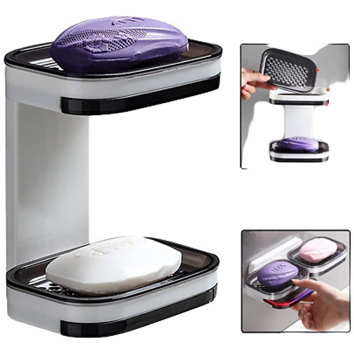 Repisa Jabonera Baño Con Doble Repisa  1