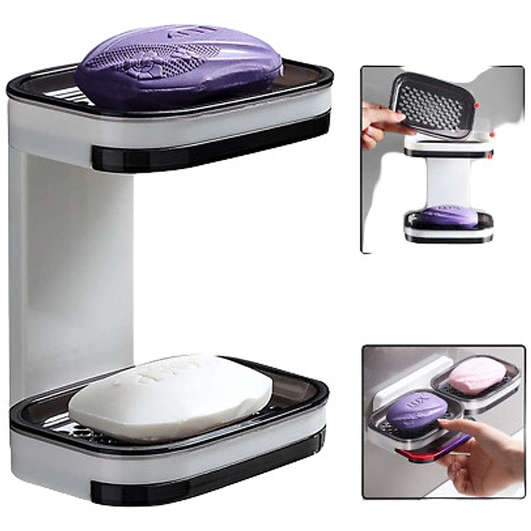 Repisa Jabonera Baño Con Doble Repisa  1