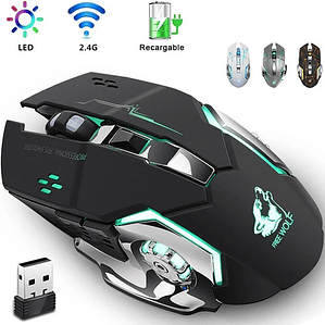 Mouse Gamer De Juego Inalámbrico Recargable Free Wolf X8 Black