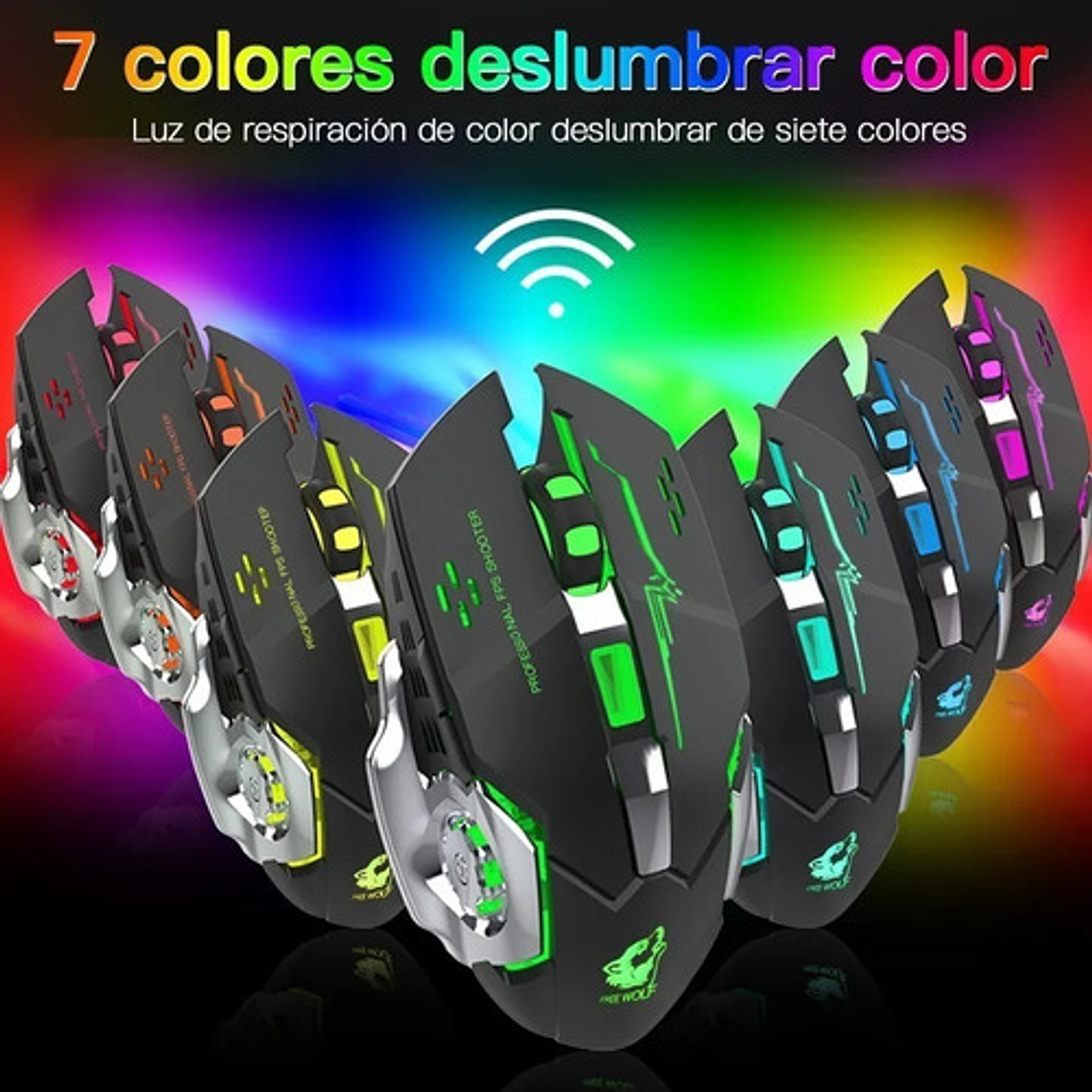 Mouse Gamer De Juego Inalámbrico Recargable Free Wolf X8 Black 2