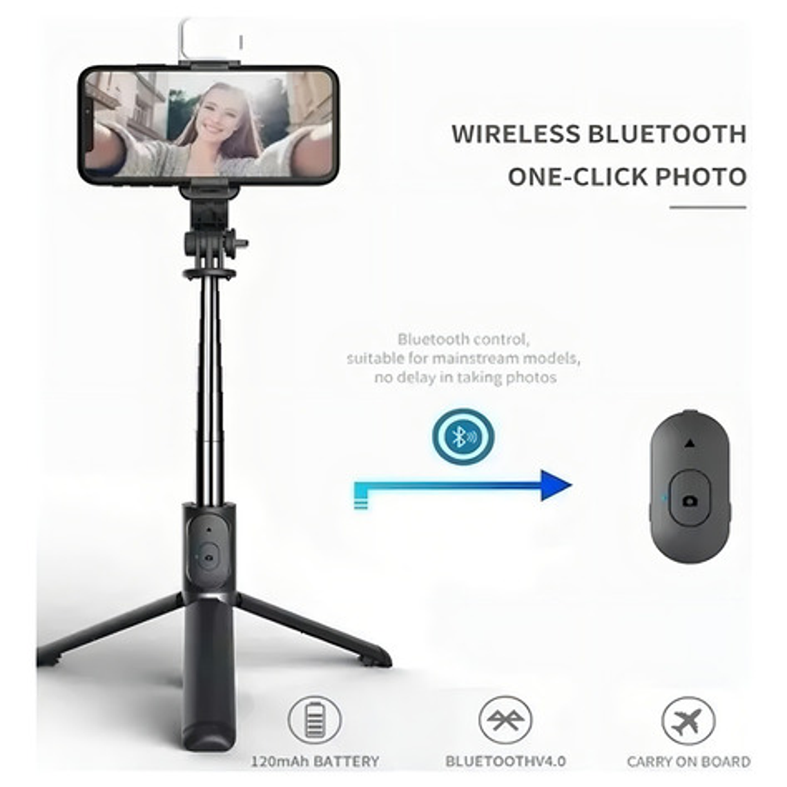 Palo Selfie 3 En 1 Trípode Flash Bluetooth Control / Smart 10