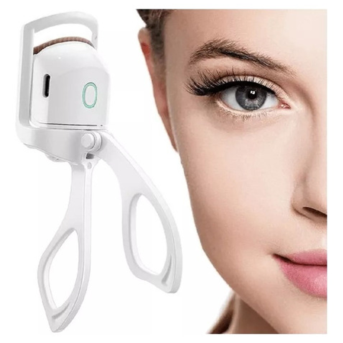 Rizador De Pestañas Eléctrico De Larga Duración Carga Usb Color Rosa 1