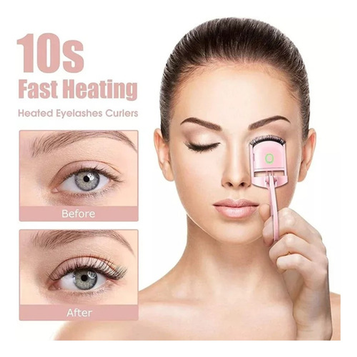 Rizador De Pestañas Eléctrico De Larga Duración Carga Usb Color Rosa 2
