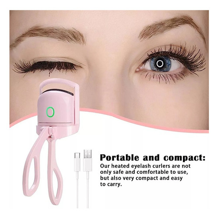 Rizador De Pestañas Eléctrico De Larga Duración Carga Usb Color Rosa 5